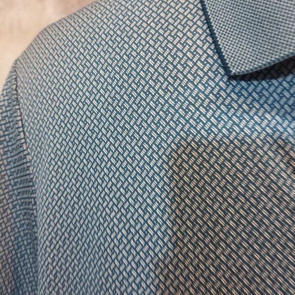 Perry Ellis Blue Patterned Polo Size Medium - Picture 4 of 6